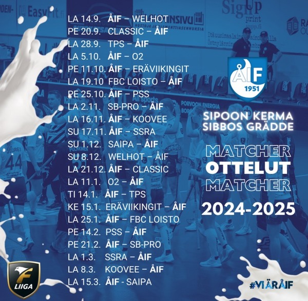 Naisten F-liiga oottelut kaudella 2024-2025