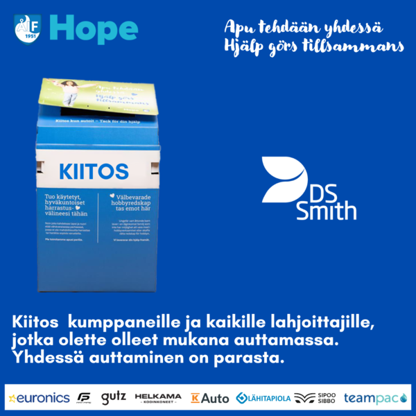Kiitos Hope ja yhteistyökumppanit