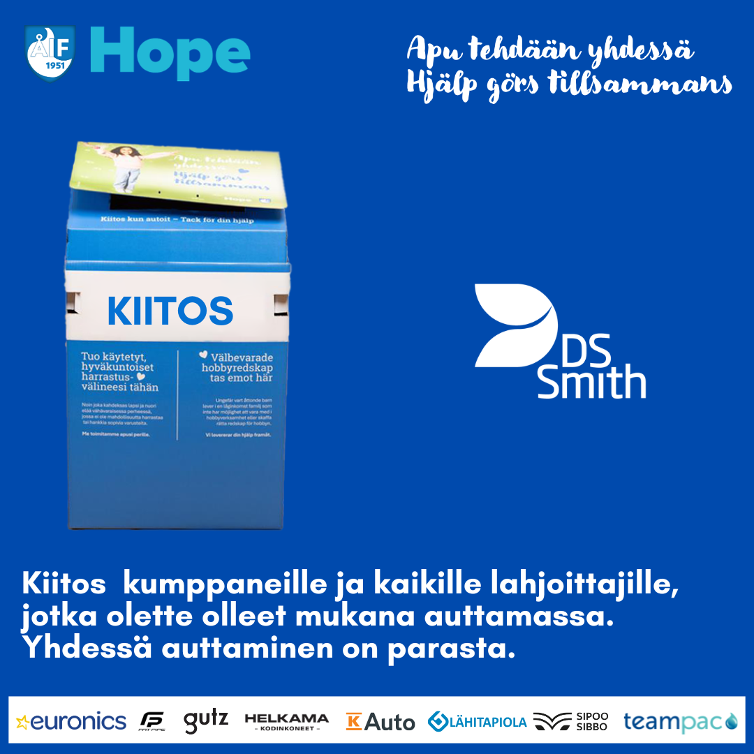 Kiitos Hope ja yhteistyökumppanit