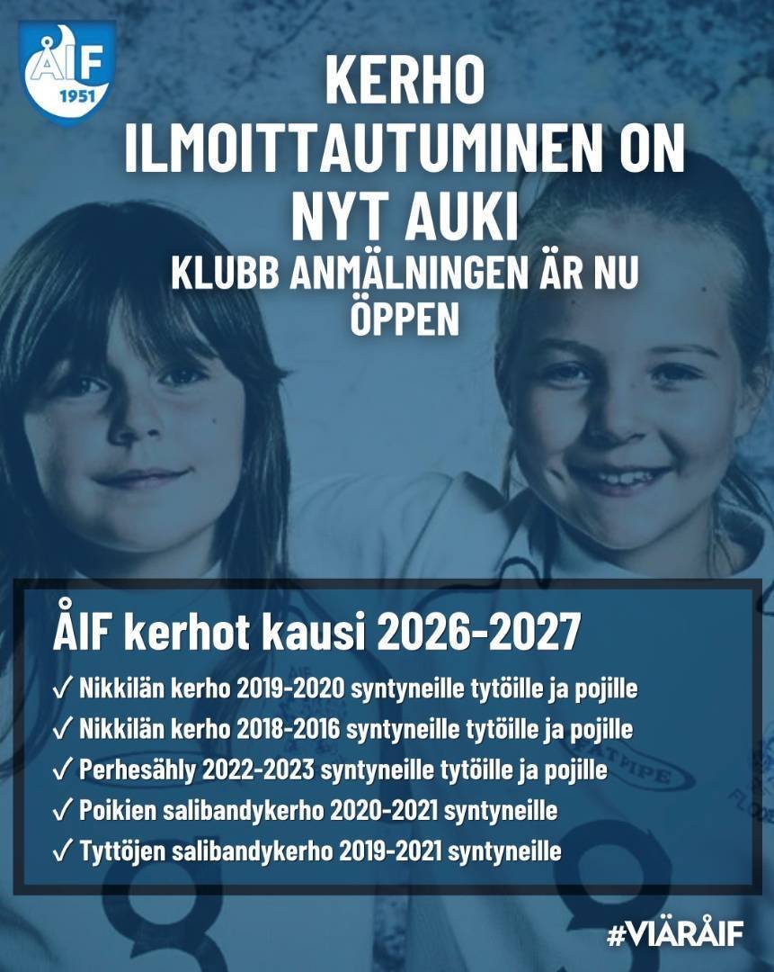 Kerho ilmoittautuminen on auki! / Klubb anmälningen är öppen!