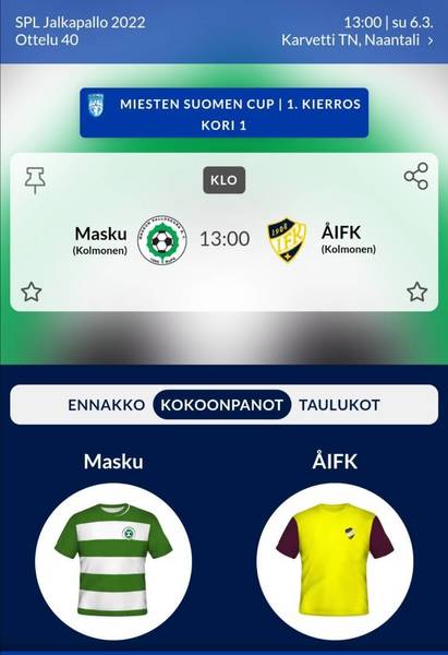 Suomen Cup 1 kierros Masku - ÅIFK