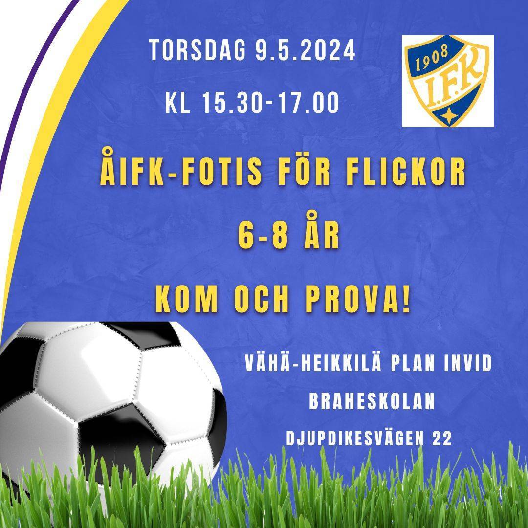 Kom och prova på fotis torsdag 9.5!