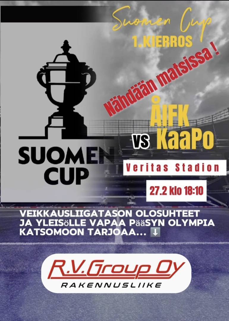 ​Tervetuloa katsomaan Suomen Cup peliä Kupittaalle! Välkommen på Finska cupen spel till Kuppis!