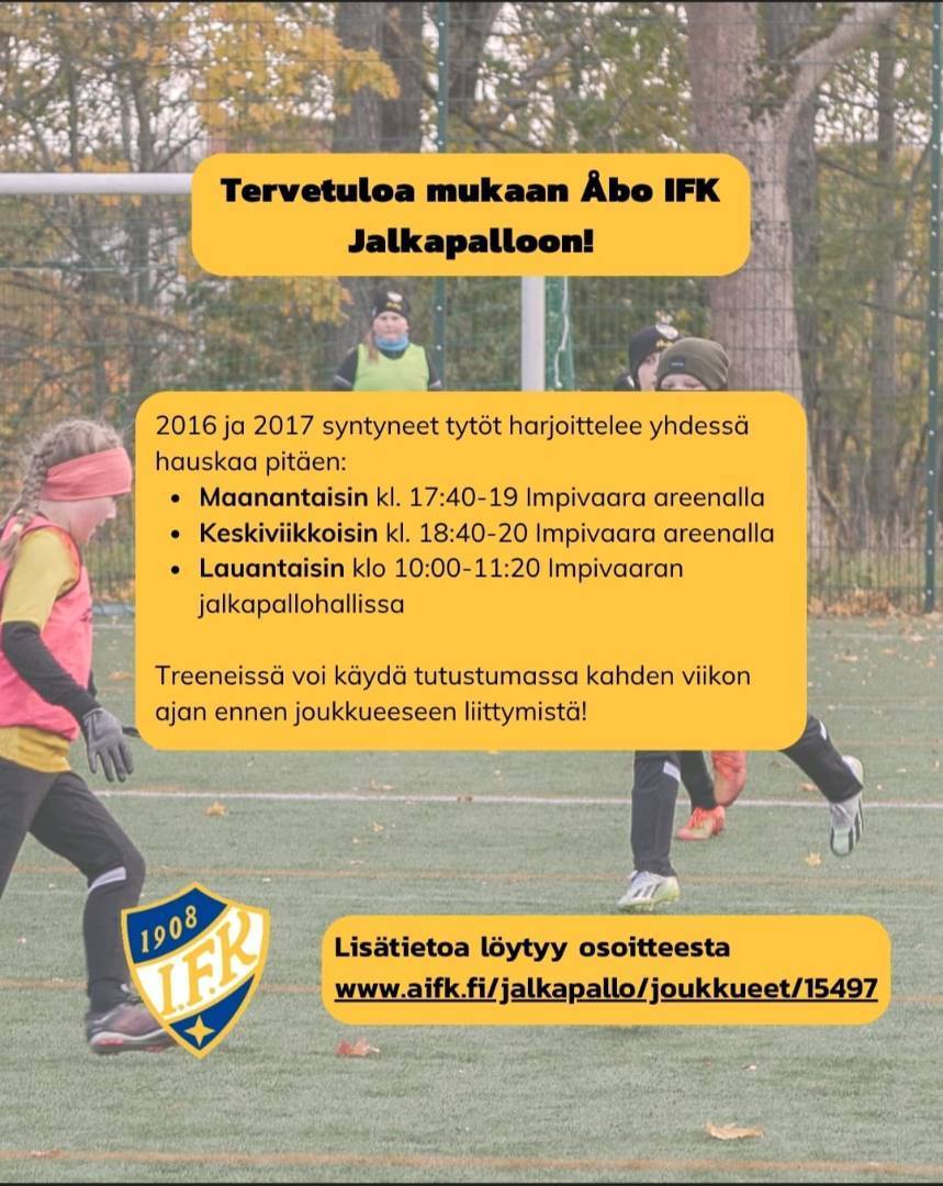 Tervetuloa mukaan Åbo IFK:n jalkapalloon - Välkommen med till Åbo IFK:s fotboll