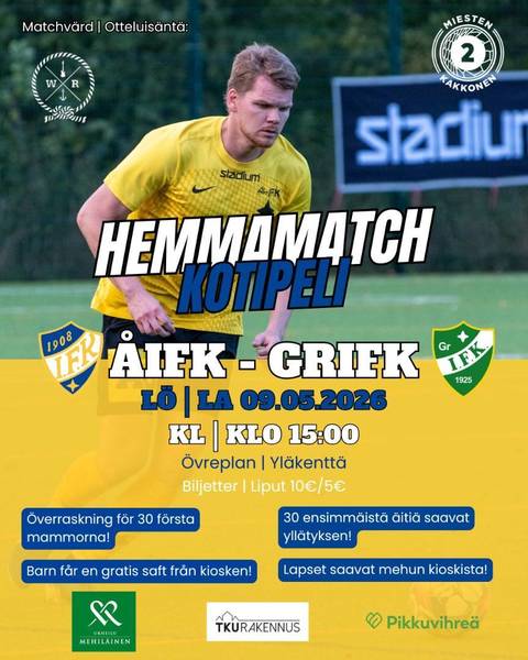 ​Kamraterna möter varandra på lördagen! / IFK ottelu lauantaina!