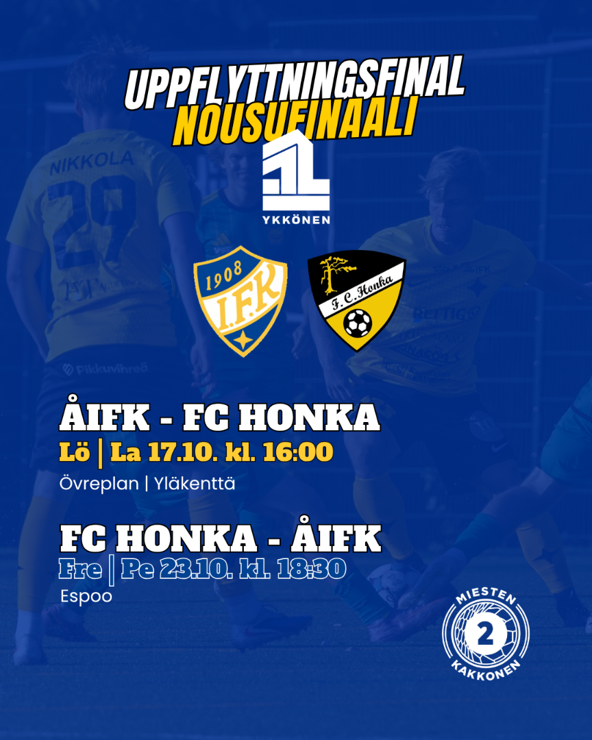 Nousufinaali Miesten Ykköseen / Uppflyttningsfinal till Herr Ettan