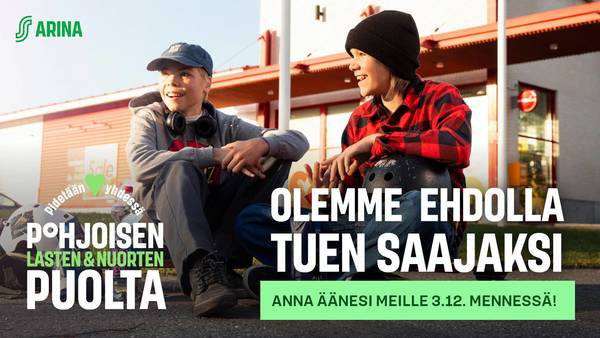 Ajax-Sarkkiranta on ehdokkaana Pidetään yhdessä pohjoisen lasten ja nuorten puolta -äänestyksessä