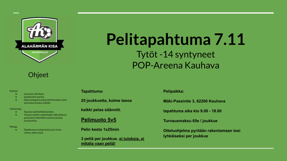 Pelitapahtuma 7.11 Pop- Areena