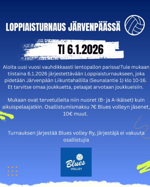 Loppiasturnaus Liikkarilla ti 6.1.26