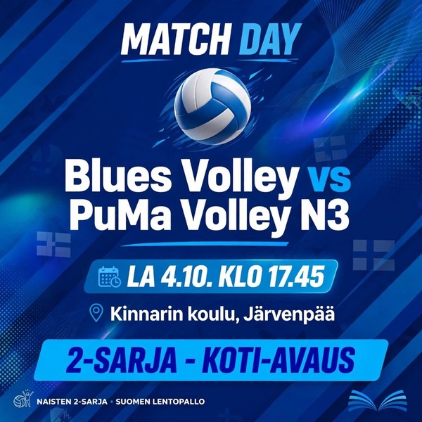 Kausi käyntiin kotona PuMa Volleyta vastaan - Blues Volley 2-sarjaan 💙🏐