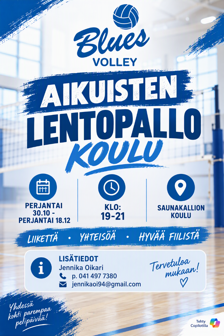 Aikuisten lentopallokoulu kurssi tulee!