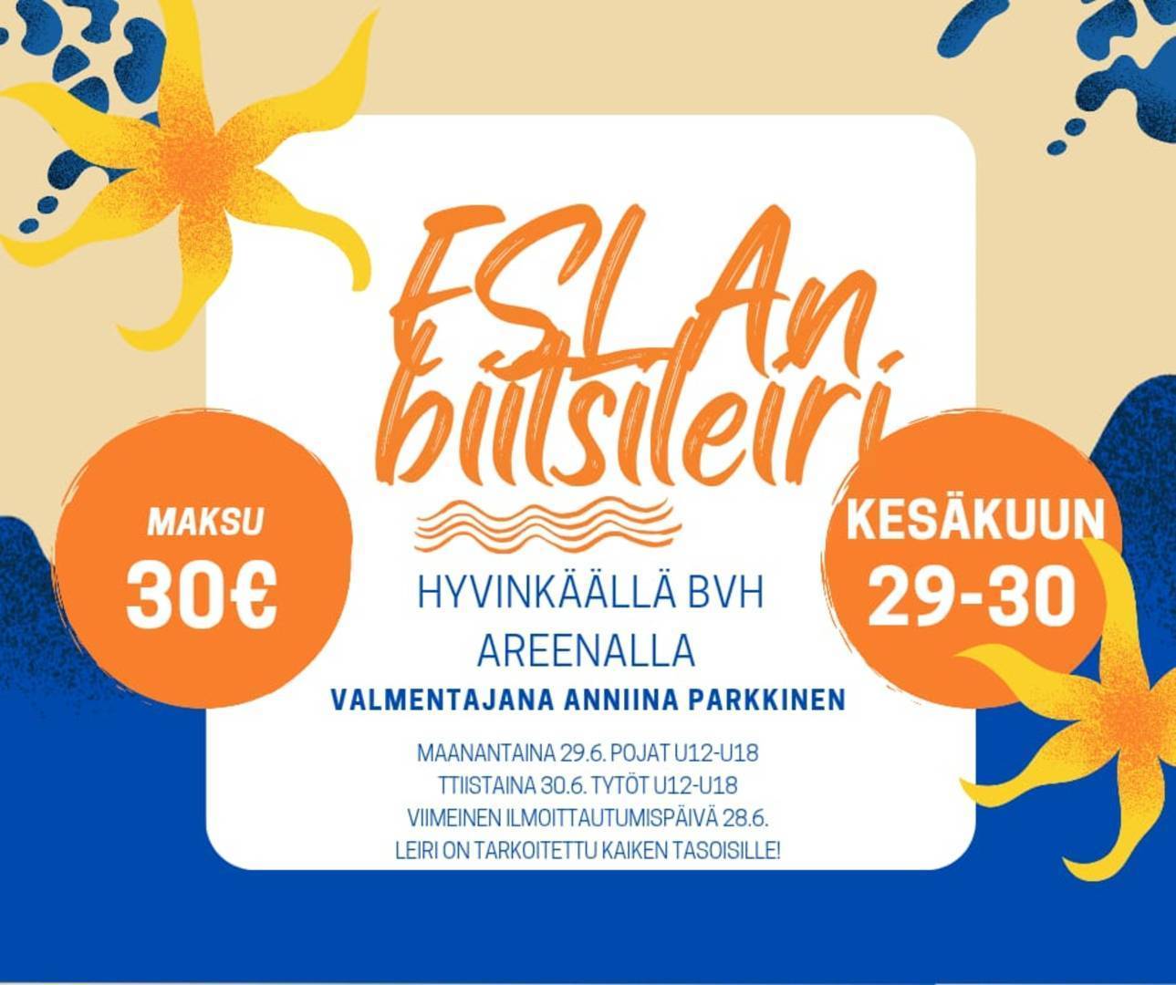 ESLAn biitsileiri BVH Areenalla 29.-30.6.!