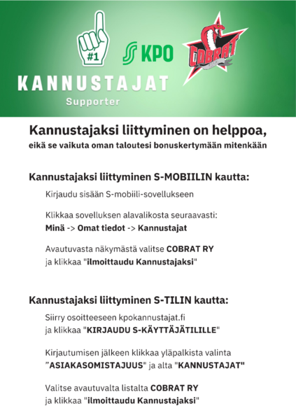 Kiitos, että kannustat Cobria
