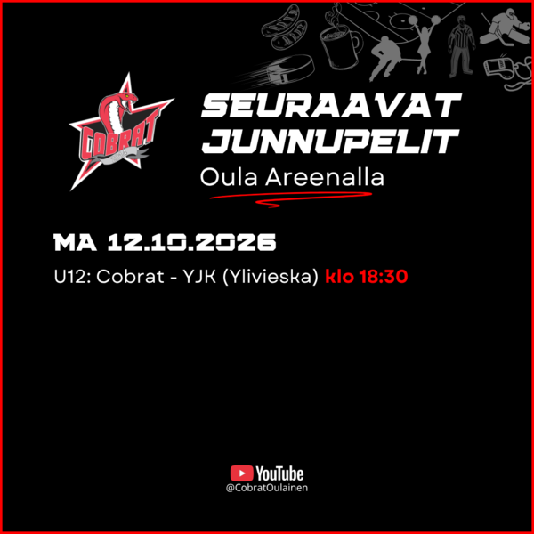 Seuraavat junioripelit Oula Areenalla