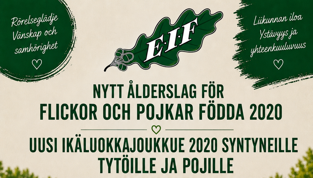 Nytt ålderslag för flickor och pojkar födda 2020 / Uusi ikäluokkajoukkue 2020