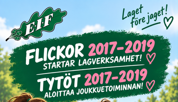 Flickor 2017-2019 startar lagverksamhet / Tytöt 2017-2019 aloittaa joukkuetoiminnan