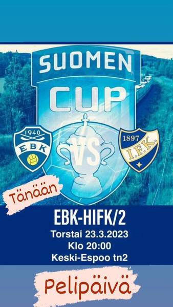 Suomen Cupin ottelu torstaina 23.3