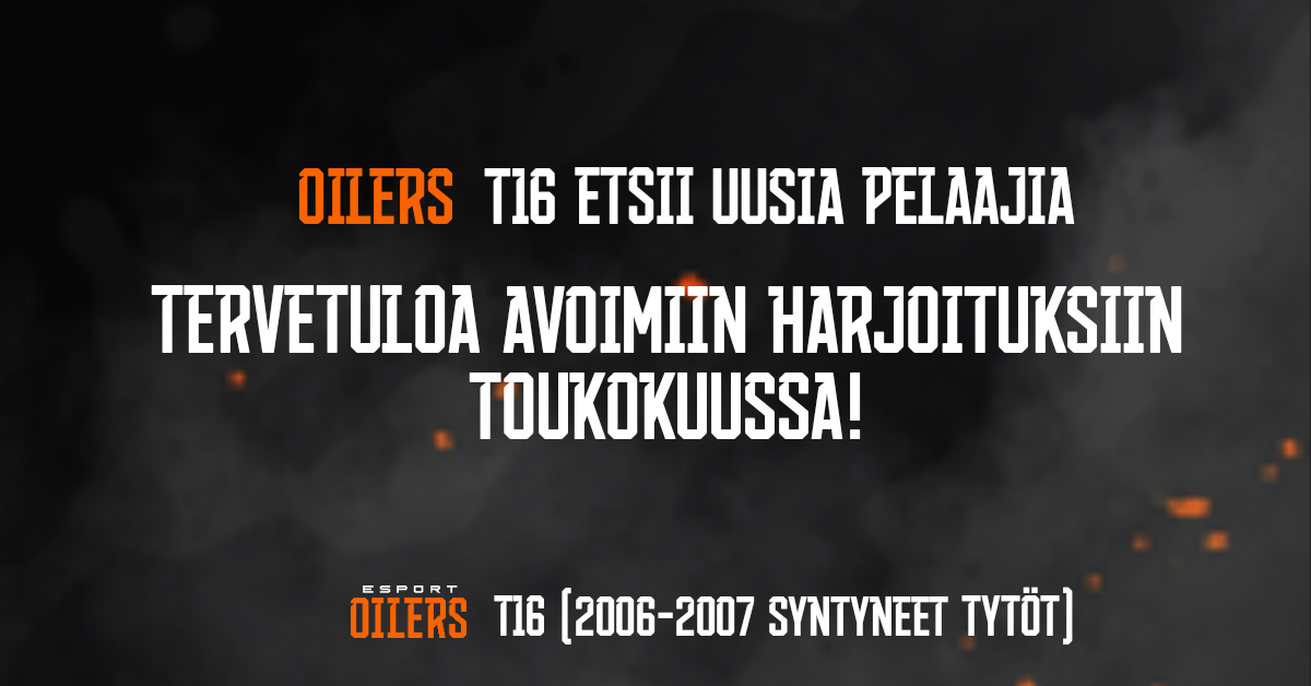 Oilers T16 järjestää avoimia harjoituksia toukokuussa - tervetuloa kokeilemaan!