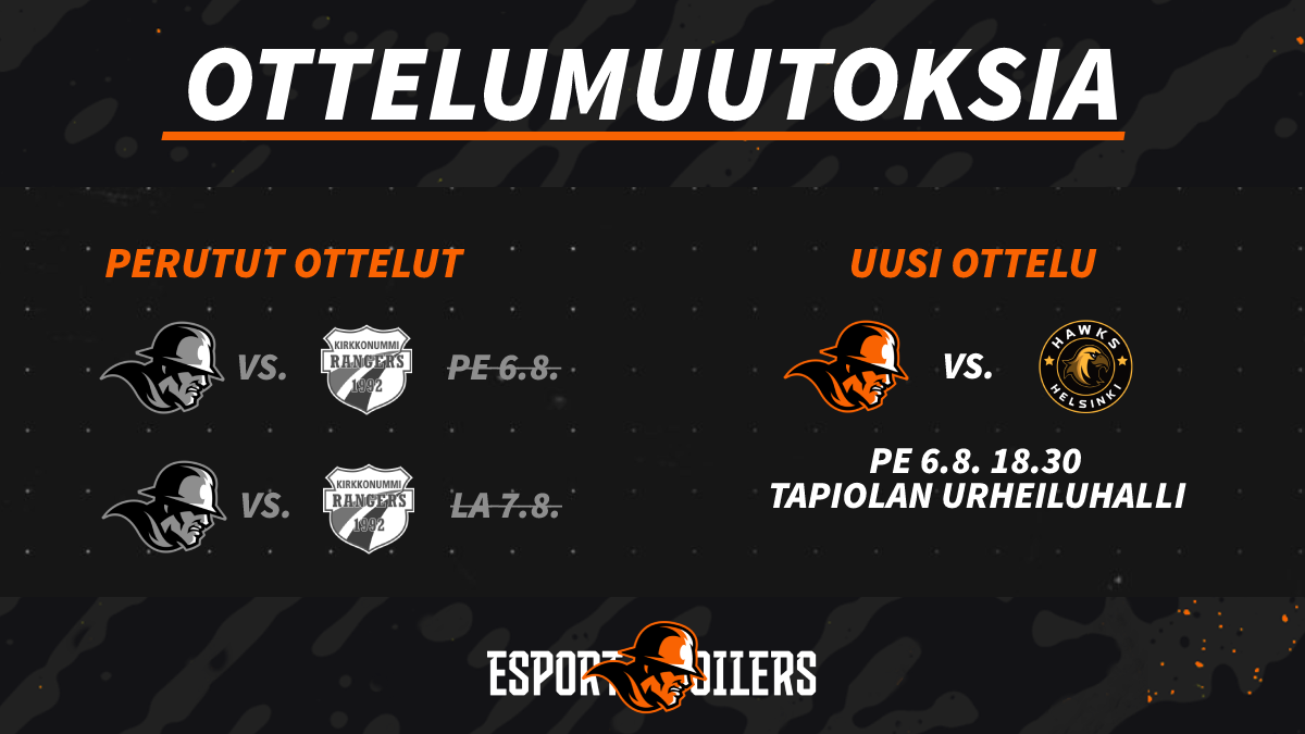 Esport Oilers Ry - Oilersin harjoituspeleissä lisää muutoksia