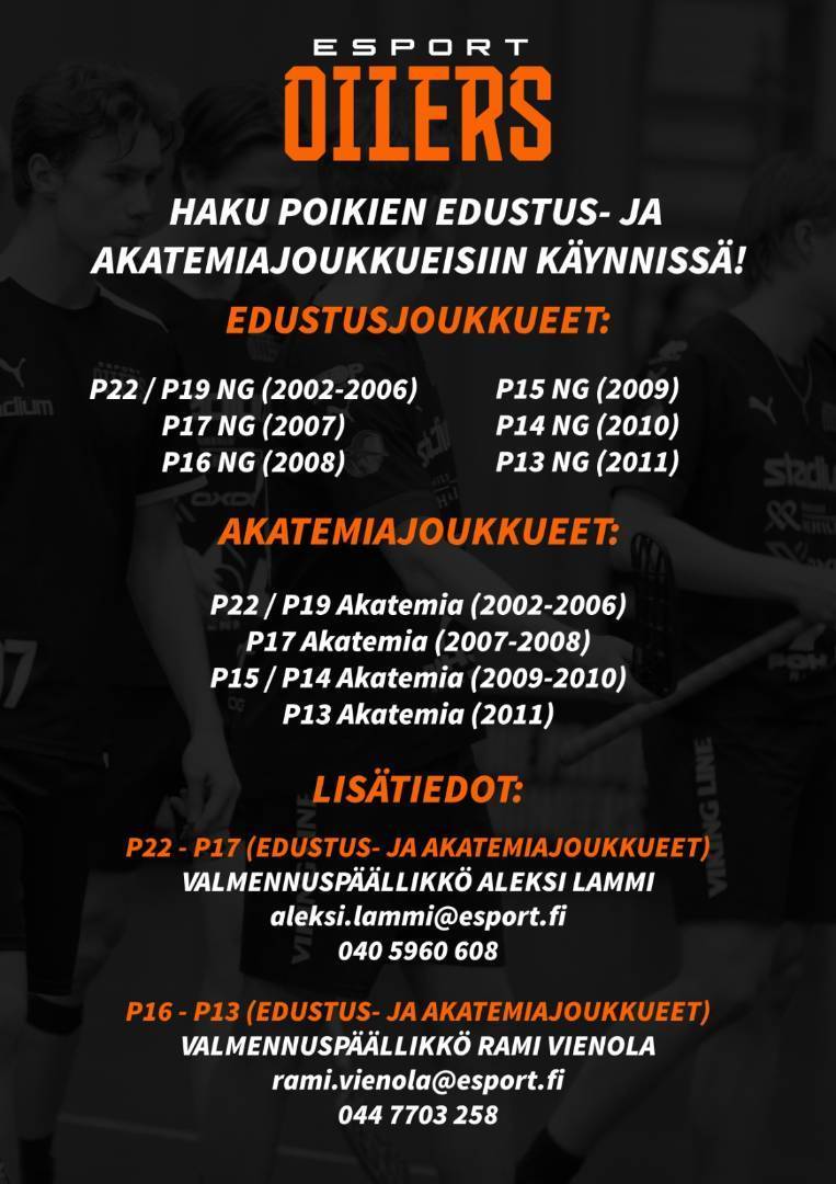 Poikien edustusjoukkueiden try-out / avoimet harjoitukset 2023-2024