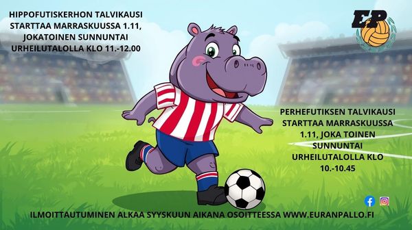 HippoFutiskerhon ja PerheFutiksen talvikausi starttaa marraskuussa!!