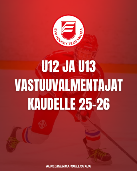 U12 ja U13 Vastuuvalmentajat kaudelle 25-26