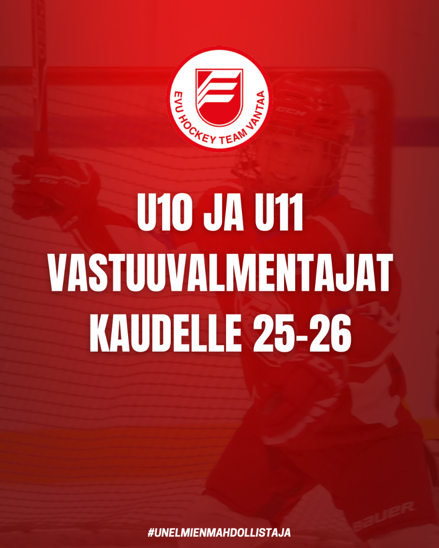 U10 ja U11 Vastuuvalmentajat kaudelle 25-26