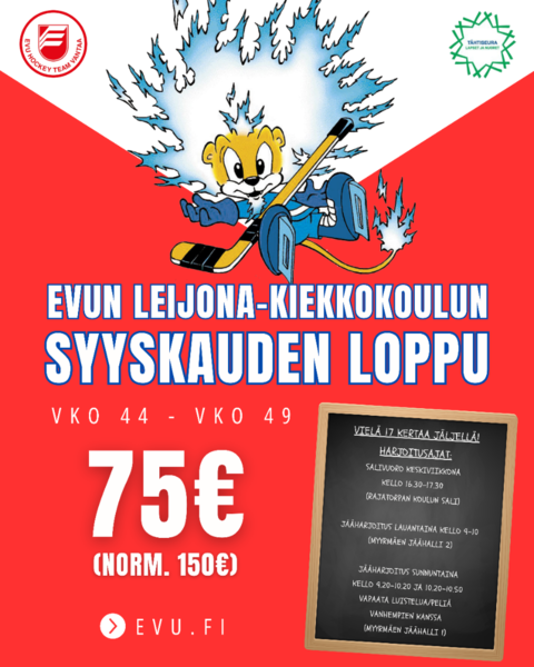Leijona-kiekkokoulun syyskauden loppuun mukaan puoleen hintaan!
