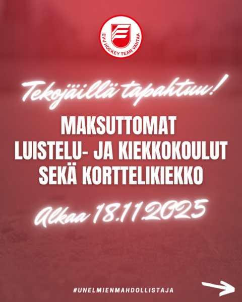 Maksuttomat Luistelu- ja kiekkokoulut sekä korttelikiekko alkavat 18.11.2025