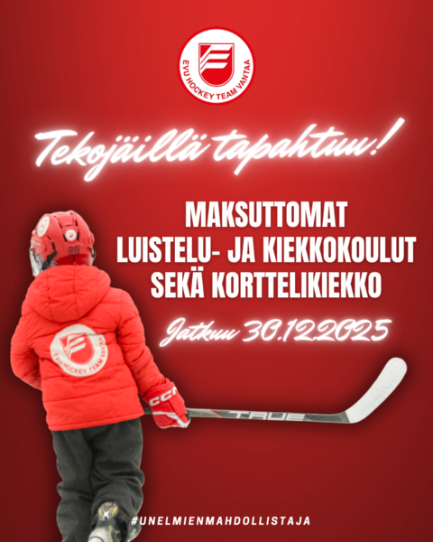 Maksuttomat Luistelu- ja kiekkokoulut sekä Korttelikiekko jatkuvat 30.12.2025