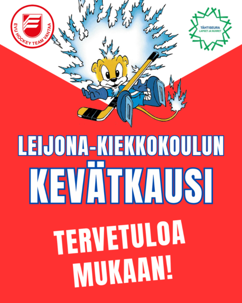 Tule mukaan EVUn Leijona-kiekkokoulun kevätkaudelle!