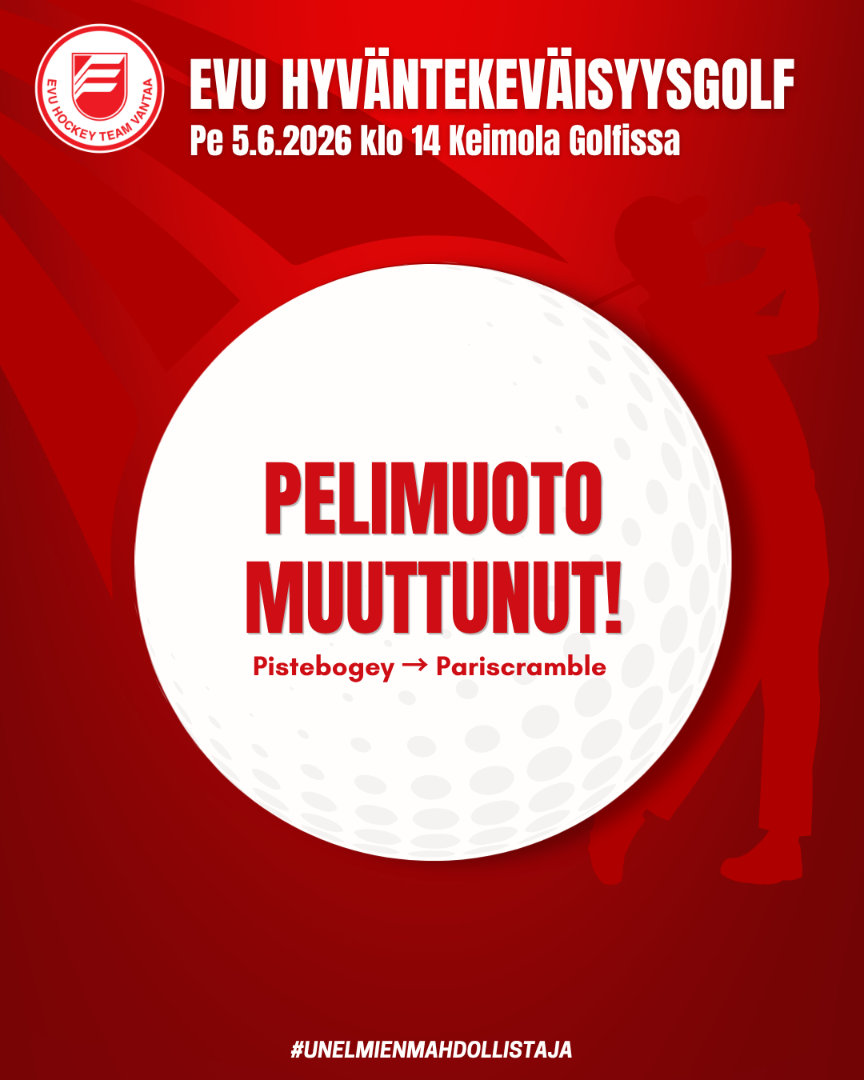 EVUn Hyväntekeväisyysgolf: Pelimuoto muuttunut!