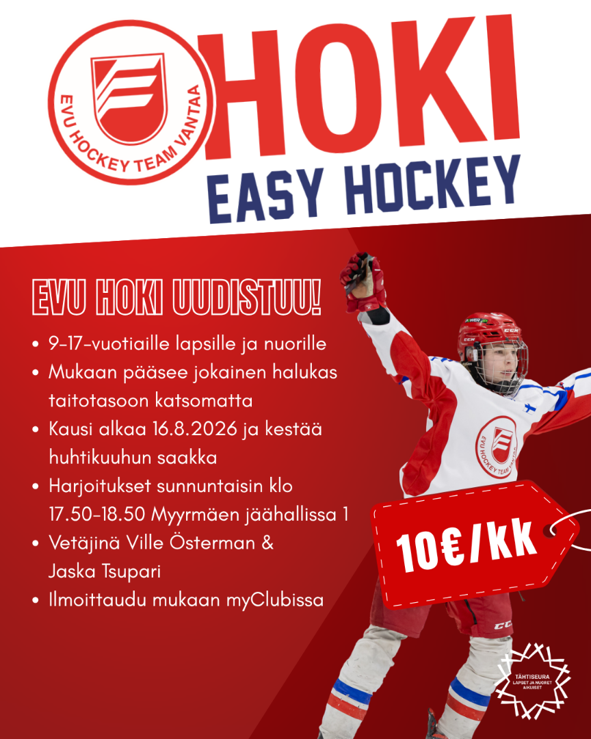 EVU Hoki uudistuu – Ilmoittaudu mukaan!