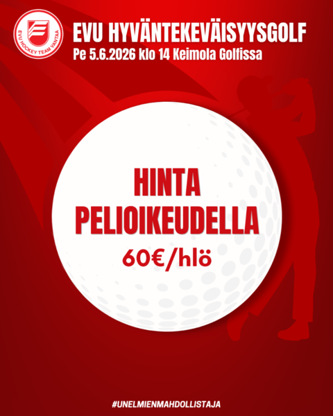 EVUn Hyväntekeväisyysgolf: Hinta pelioikeudella