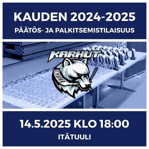 Kauden 2024-2025 päätös- ja palkitsemistilaisuus ke 14.5.2025