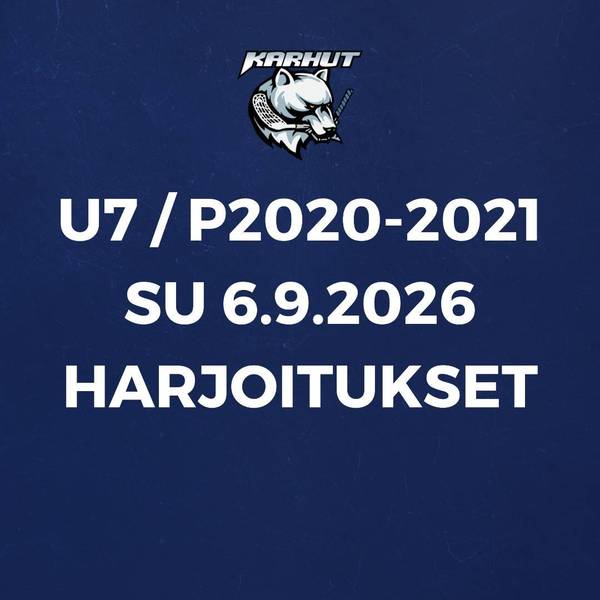 Sunnuntain 6.9.2026 harjoitukset