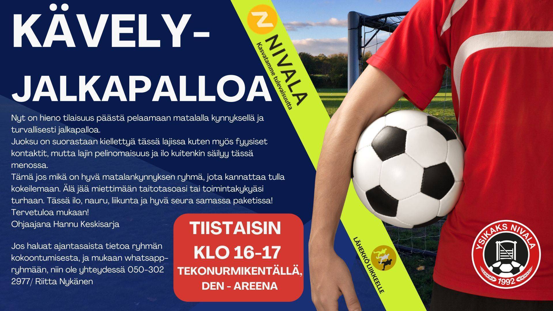 Kävelyjalkapallo tiistaisin klo 16