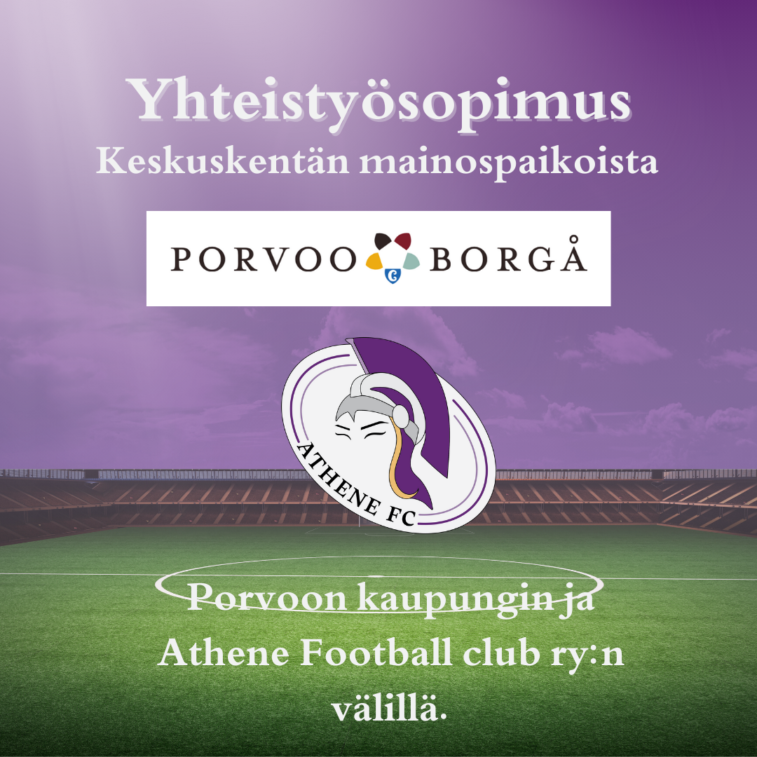 Porvoon kaupunki ja Athene Football Club ry solmivat sopimuksen vuodelle 2025