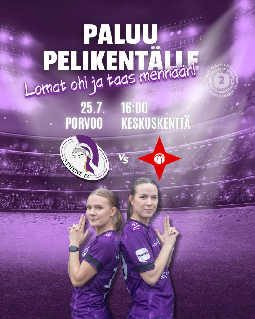 Lomat on taputeltu – Athene FC palaa lauantaina Keskuskentän viheriölle TPV:n vieraillessa Porvoossa