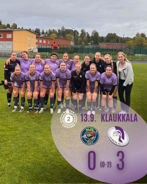 Helpottava voitto - Athene FC:lle 3 maalia ja pistettä Klaukkalasta