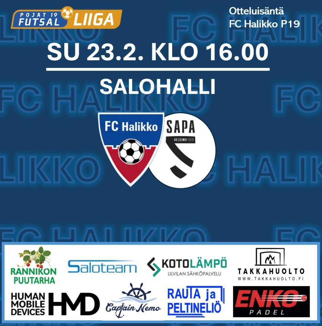 FUTSAL P19 - SUNNUNTAINA VIIMINEN PELI SAPAA VASTAAN KOTONA