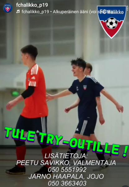 FUTSAL P19 - TRY OUT MENEILLÄÄN 