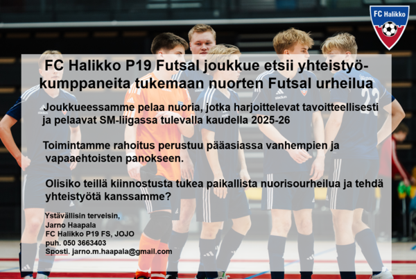 FUTSAL P19 - ETSIMME TUKIJOITA KAUDELLE 2025-26