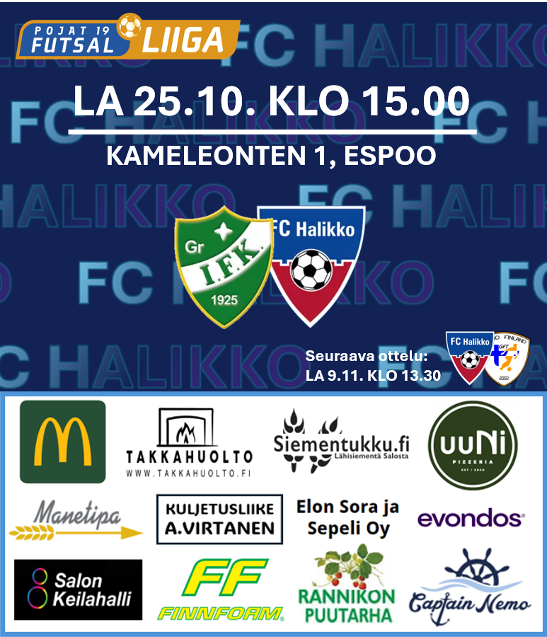 FUTSAL P19 - KAUDEN EKA SARJAPELI VIERAISSA GRANIA VASTAAN
