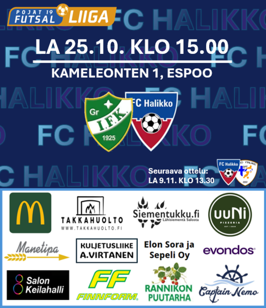 FUTSAL P19 - KAUDEN EKA SARJAPELI VIERAISSA GRANIA VASTAAN