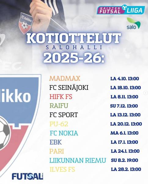 Naisten liigan kotiottelut 2025-26