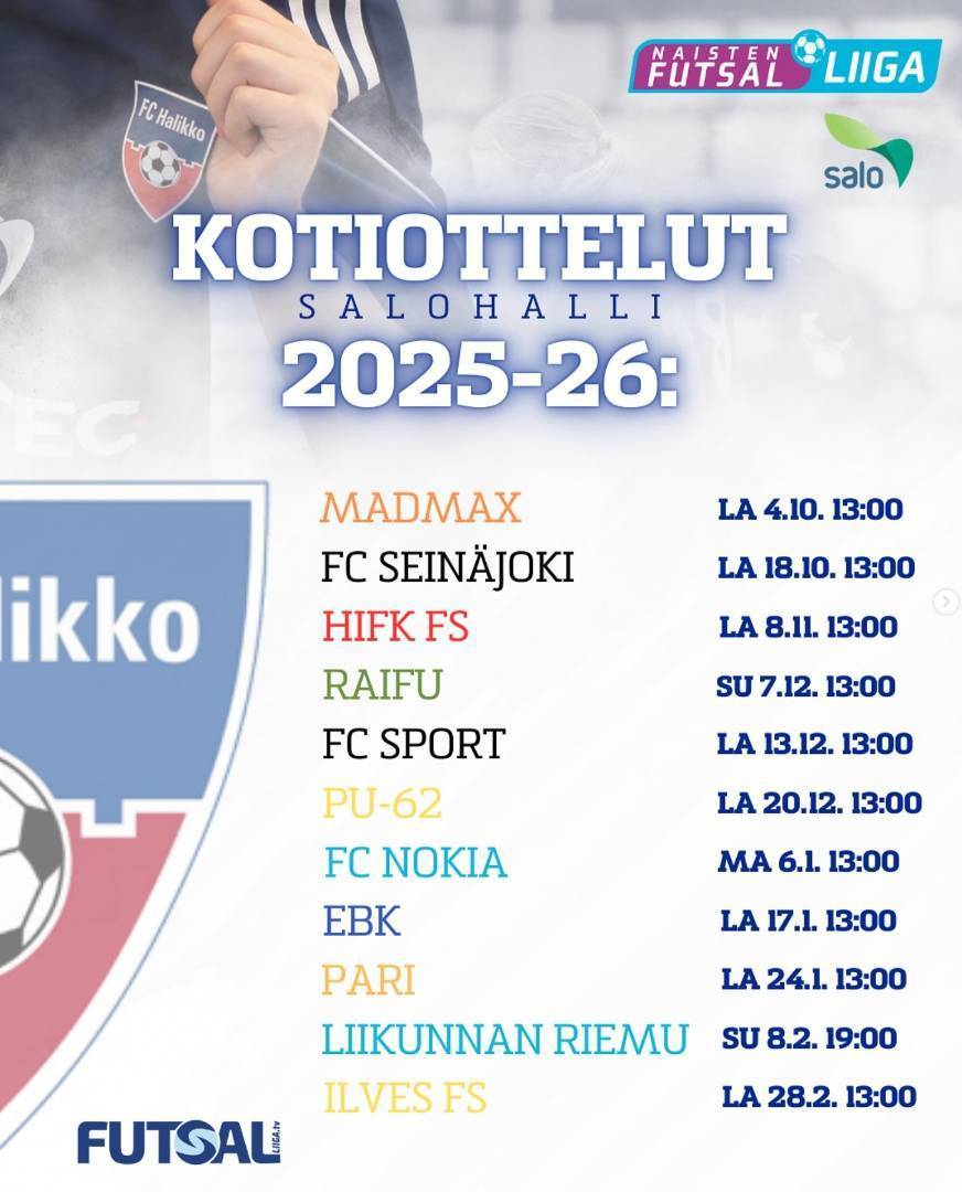 Naisten liigan kotiottelut 2025-26