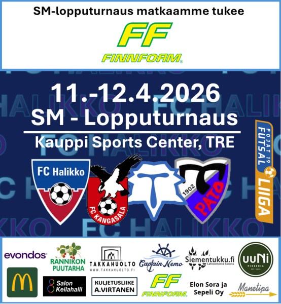 FUTSAL P19 - SM-LOPPUTURNAUS EDESSÄ 11.-12.4.