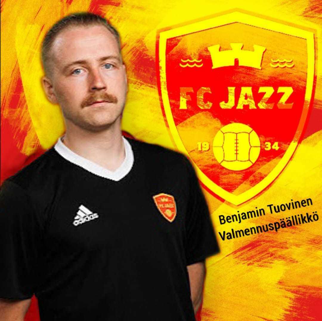 Benjamin Tuovinen jatkaa FC Jazzin valmennuspäällikkönä ja seuran edustusjoukkueen 2. valmentajana