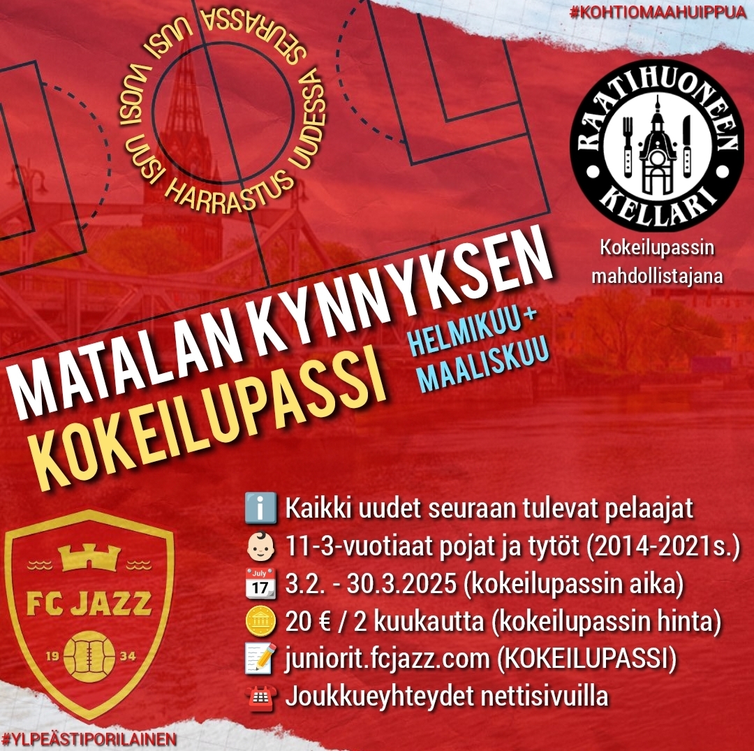 Matalan kynnyksen Kokeilupassi – Ravintola Pori – Raatihuoneen Kellari
